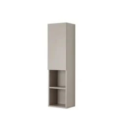 Colonna pensile sospesa "pastello" con anta e ripiani colore tortora, 30x25x115 cm Sale