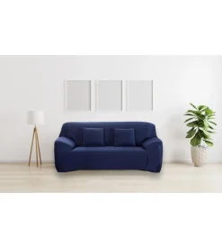 BellaHome Copridivano 2 posti elasticizzato blu, 145-185 cm Online