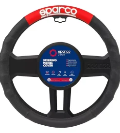 Sparco Coprivolante universale per auto nero e rosso