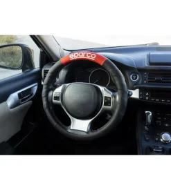 Sparco Coprivolante universale per auto nero e rosso