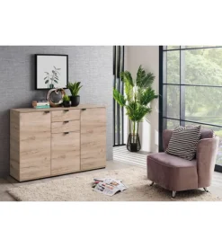 BellaHome Credenze E Buffet-Credenza "pamplona" 3 ante e 2 cassetti, 135x40x95 cm