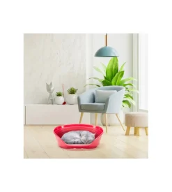 Ferplast Cuccia da interno per cani e gatti "siesta deluxe 2" bordeaux, 49x36x17,5 cm - Outlet