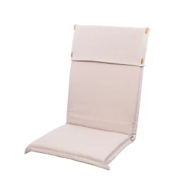 Cuscino da esterno per sedia con schienale alto colore ecru, 47x43xh2.5 cm New