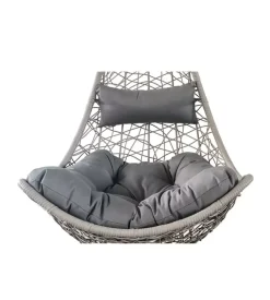 Cuscino imbottito impermeabile di ricambio eurogarden per poltrona sospesa da esterno "mezzaluna" grigio New