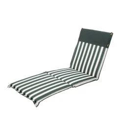 Cuscino per sdraio da esterno a righe verdi, 57x185x2,5 cm Clearance