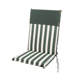 Cuscino per sedia da esterno con schienale alto e fantiasia a righe verdi, 47x68,5x2,5 cm Clearance