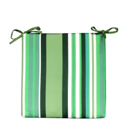 Cuscino per sedia da esterno con fantasia a righe verde 40x40x4 cm Online