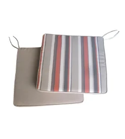 Cuscino per sedia da esterno con fantasia a righe ecru 40x40 cm New