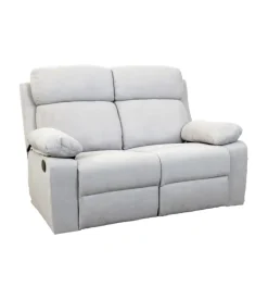 BellaHome Divano 2 posti "annika" con recliner manuale in tessuto grigio, 145x93x101 cm Discount