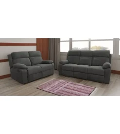 BellaHome Divani-Divano 2 posti "annika" con recliner manuale, 145x93x101 cm