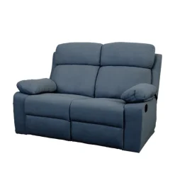 BellaHome Divano 2 posti "annika" con recliner manuale in tessuto blu, 145x93x101 cm Discount