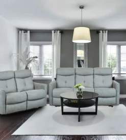 BellaHome Divano 2 posti "mia" con recliner manuale grigio antracite 127x90x101 cm Clearance