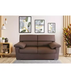 BellaHome Divano 2 posti "venezia" marrone tessuto sfoderabile e antimacchia, 160x93x93 cm Sale