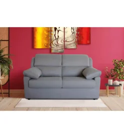 BellaHome Divani-Divano 2 posti maxi "firenze" grigio tessuto sfoderabile e antimacchia, 170x95x93 cm