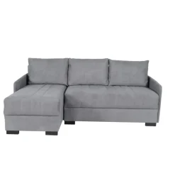 BellaHome Divani-Divano con penisola reversibile "gemini" grigio, 208x148x91 cm