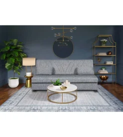 BellaHome Divani-Divano letto 3 posti "fiji" grigio con cassettone contenitore, 183x81x89 cm