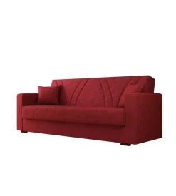 BellaHome Divani-Divano letto "ibiza" 3 posti tessuto rosso, 214x89x81 cm