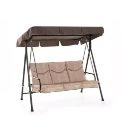 Dondolo da giardino 3 posti "gran madagascar" con funzione letto, colore marrone - 182x120x160 cm Outlet