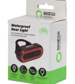 Sparco Fanalino posteriore per bicicletta in alluminio e silicone, 3 modalita' di illuminazione Best