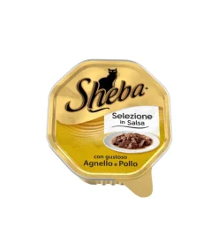Alimenti Umido Gatto-Fiocchi in salsa con agnello e carni bianche 85 gr.