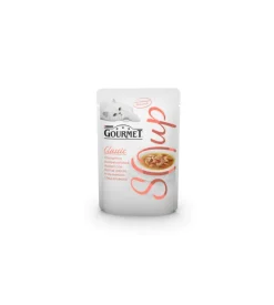 Alimenti Umido Gatto-Gourmet soup con salmone & verdure - 40 grammi.