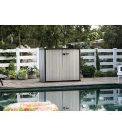 Keter - porta attrezzi multiuso in resina "patio store" - 1000 lt 139.5x77x120 cm grigio
