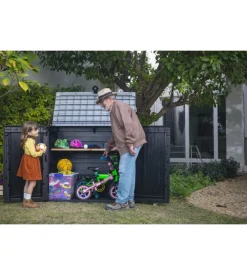 Keter - portattrezzi multiuso in resina "store it out midi" - 880 lt 132x71,5x113,50 cm nero Sale