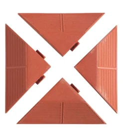 ArtPlast Fontane, Decorazioni E Pavimentazioni-Kit con 4 angoli per pavimentazione esterna color cotto, 200x200x270xh48 mm