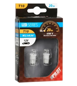 Lampada 1 led colour-led wide 12v - (t10) - w2,1x9,5d - 2 pz - d/blister - bianco 58146
