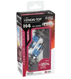 Lampada alogena 12v xenon top +120% luce - h4 - 60/55w - p43t - 2 pz - scatola 58601 Discount