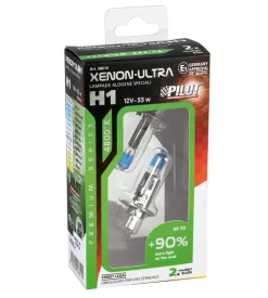 Lampada alogena 12v xenon ultra +90% luce - h1 - 55w - p14,5s - 2 pz - scatola 58610 New