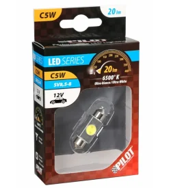 Lampada 12v hyper-led 2 - 1 smd x 2 chips - (c5w) - 10x36 mm - sv8,5-8 - 1 pz bianco 58448 Online