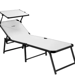 Brunner Lettino prendisole reclinabile con tettuccio "marbella high" in alluminio e syntex plus bianco 198x64x48 cm Sale