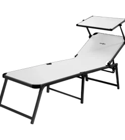 Brunner Lettino prendisole reclinabile con tettuccio "marbella high" in alluminio e syntex plus bianco 198x64x48 cm Sale