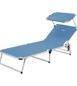 Brunner Lettino prendisole reclinabile con tettuccio "malibu" in alluminio e syntex plus blu 189x61x26 cm Outlet