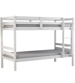 BellaHome Letti E Comodini-Letto a castello "lione" in pino massello bianco laccato 199,5x97x150 cm