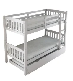 BellaHome Letto a castello "tolosa" in pino massello bianco 201x98x154 cm Online