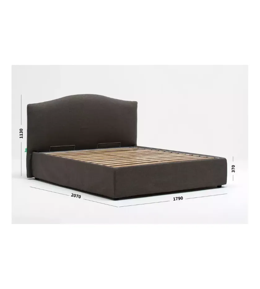Letto matrimoniale contenitore "hill" grigio 160x190 cm Sale