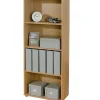 Libreria 4 livelli in laminato rifinito rovere, 60x145x30 cm Best