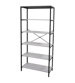 BellaHome Libreria 5 ripiani "industrial" grigio 80x30x180 cm Hot