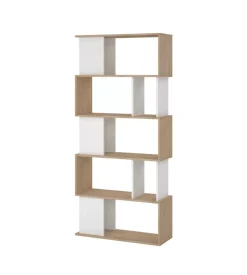 Libreria 5 ripiani "labirinto" bianco quercia 80x29,5x173,5 cm Discount