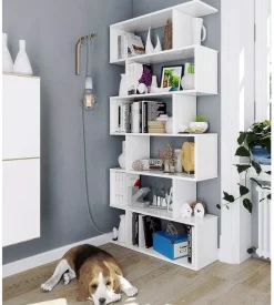 Libreria "athena" bianco lucido, 110x25x97 cm Hot