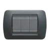 Living int placca 3p plastica acciaio satinato - bticino. Discount