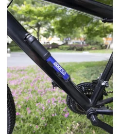 Sparco Mini pompa per bicicletta blu in alluminio