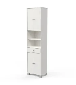 Mobile colonna "bikini" con cassetto e ante bianco 50,5x196x33 cm Outlet