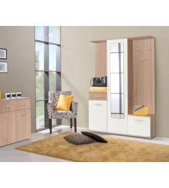 BellaHome Mobile da ingresso "barcellona" legno con specchio, 133x33x197 cm Sale