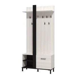 BellaHome Mobile da ingresso "cordova" bianco e nero, 90x33x191 cm Discount
