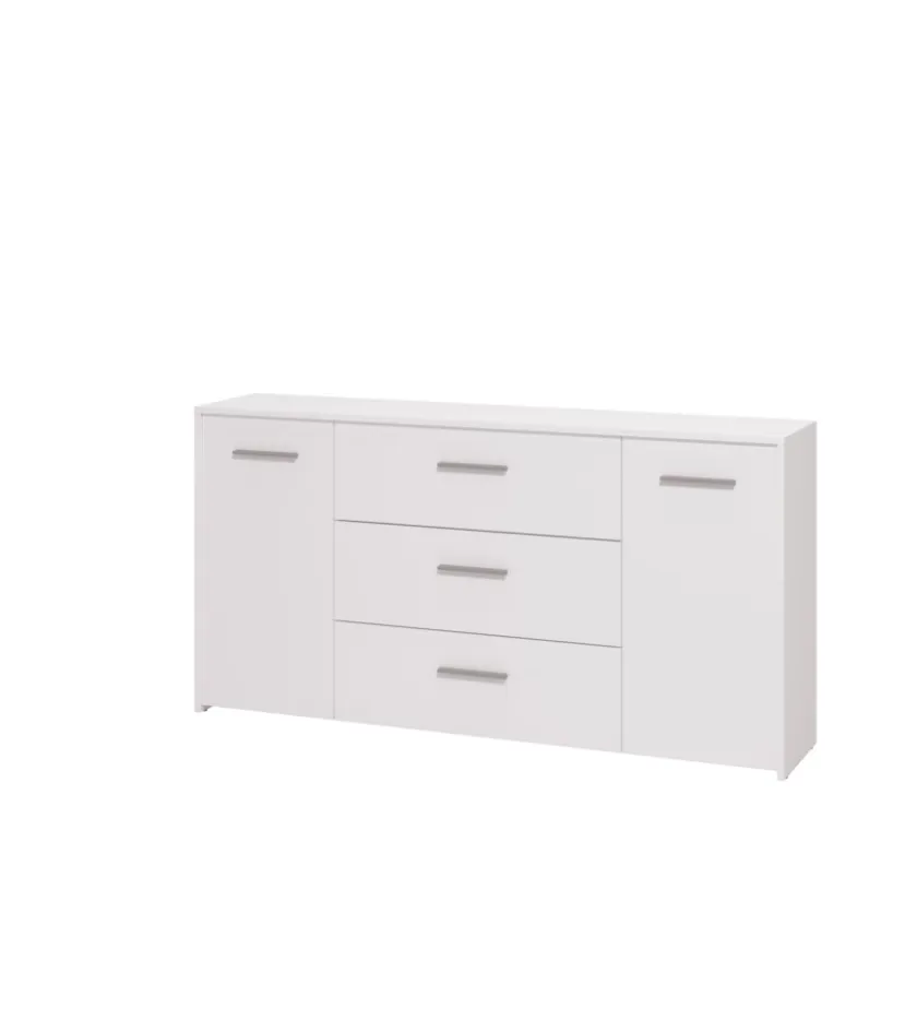 BellaHome Credenze E Buffet-Mobile "girona" 2 ante e 3 cassetti bianco opaco, 158x33x80,5 cm