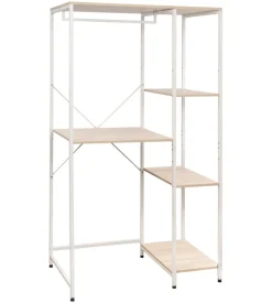 Mobile lavatrice "janet" bianco e legno, 100x60x177 cm Outlet