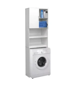 Mobile ย lavatrice salvaspazio "wash" colore bianco, 64x24x190 cm New